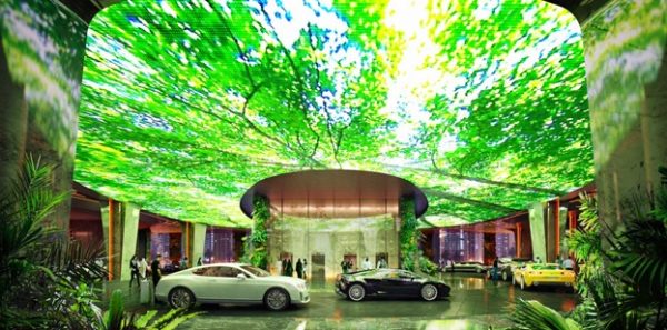 ورودی هتل رُزمونت دبی scaled - هتلی که یک جنگل بارانی در خود جای داده!