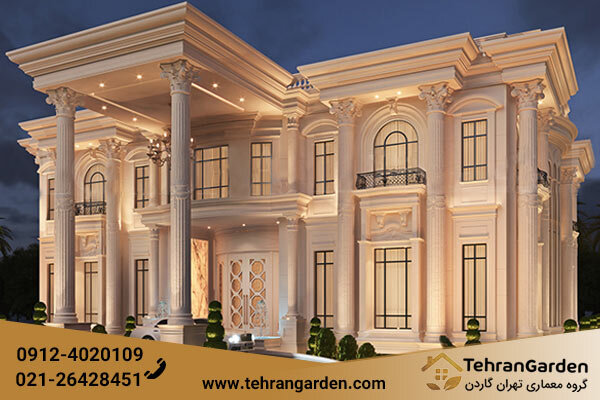 جدیدترین طراحی ویلا کلاسیک مدرن با گروه معماری تهران گاردن جدیدترین طراحی ویلا کلاسیک مدرن با گروه معماری تهران گاردن