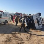 واژگونی مینی بوس در اتوبان تهران-کرج/ ۱۰ نفر مصدوم شدند واژگونی مینی بوس در اتوبان تهران-کرج/ ۱۰ نفر مصدوم شدند