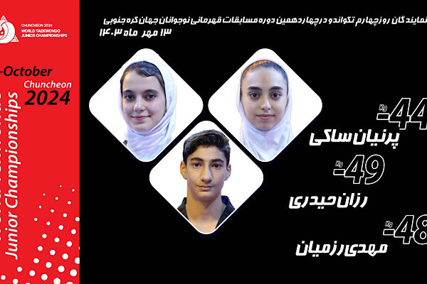 رزمیان، ساکی و حیدری سه نماینده ایران در روز چهارم رزمیان، ساکی و حیدری سه نماینده ایران در روز چهارم
