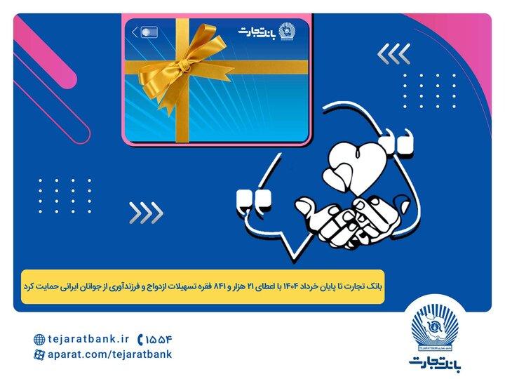 اعطای ۴۴ هزار میلیارد ریال تسهیلات ازدواج و فرزندآوری توسط بانک تجارت اعطای ۴۴ هزار میلیارد ریال تسهیلات ازدواج و فرزندآوری توسط بانک تجارت