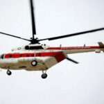 استقرار بالگرد امدادی هلال‌احمر در مسجد مقدس جمکران